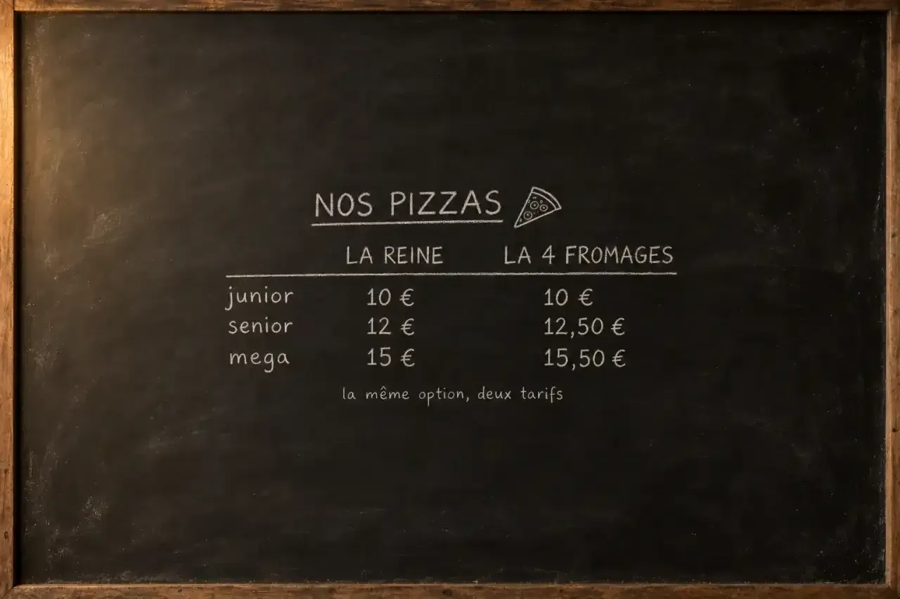 Options : des tarifs différents d'un produit à l'autre