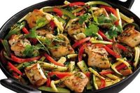 Wok émincé de poulet & légumes avez riz Thaï au jasmin - THAÏ LA ROUTE !