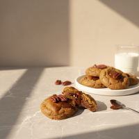 Noix de pécan et caramel beurre salé