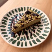 Cheesecake pistache cerises