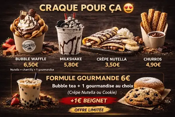 Le menu du Waffle Truck