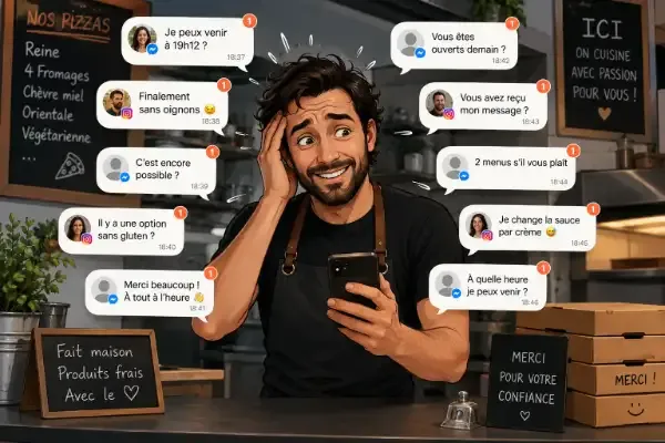 Commer&ccedil;ant recevant plusieurs commandes par message priv&eacute; en m&ecirc;me temps