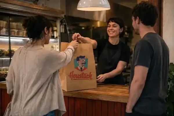Une commande &agrave; emporter r&eacute;cup&eacute;r&eacute;e sans attente au comptoir